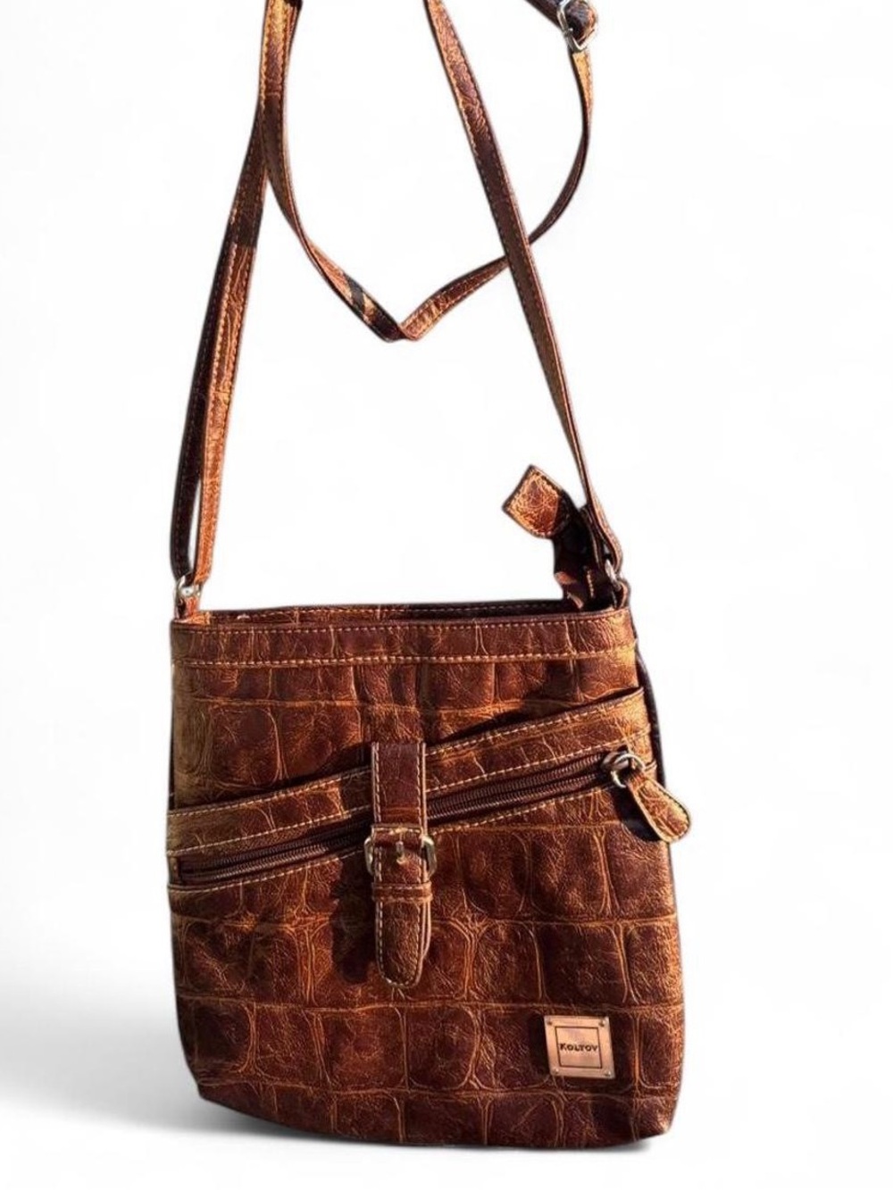 Vintage Koltov Leather Crossbody Bag - Brown